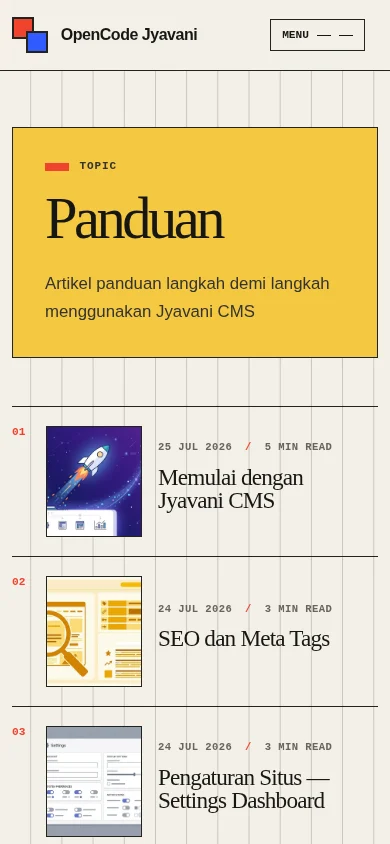 Adam theme category post list on mobile