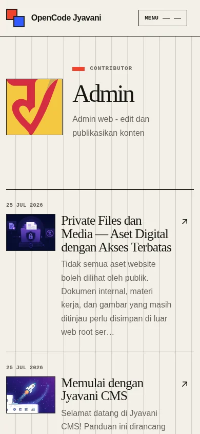 Adam theme author post list on mobile
