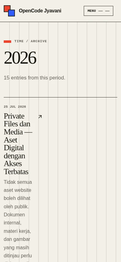 Adam theme yearly archive on mobile