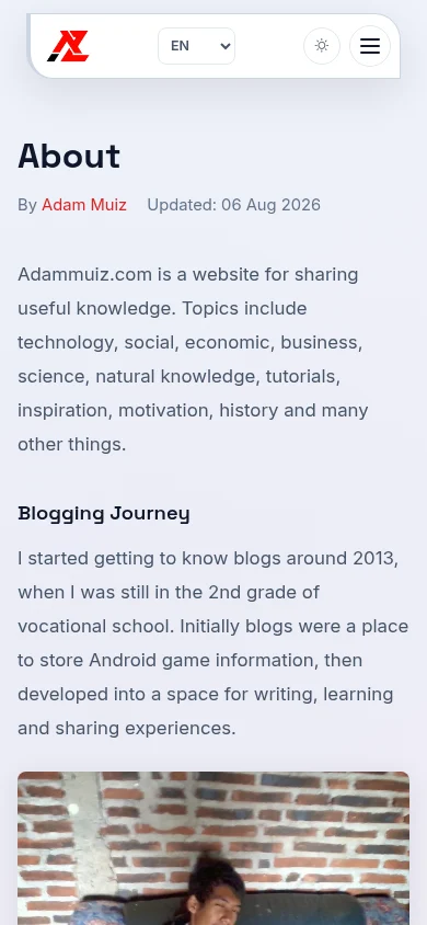 Portfolio single page on mobile