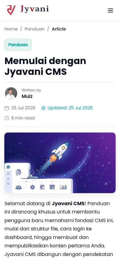 Default theme single post on mobile