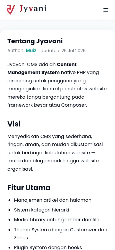 Default theme single page on mobile