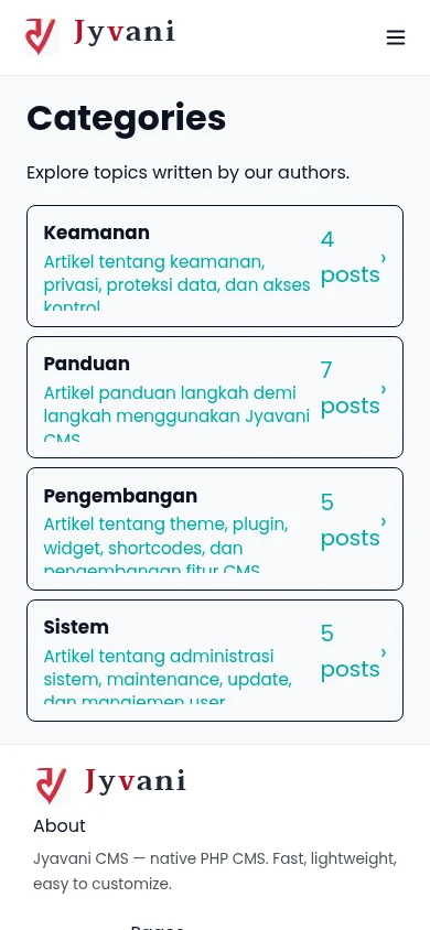 Default theme category index on mobile