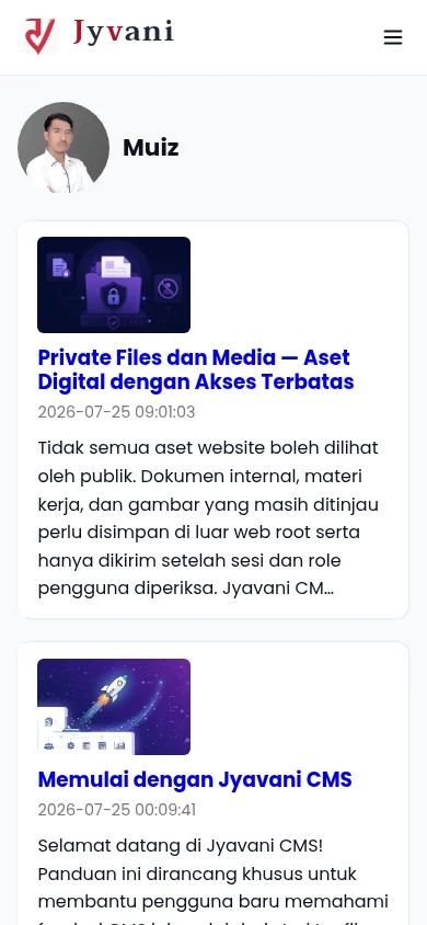 Default theme author post list on mobile