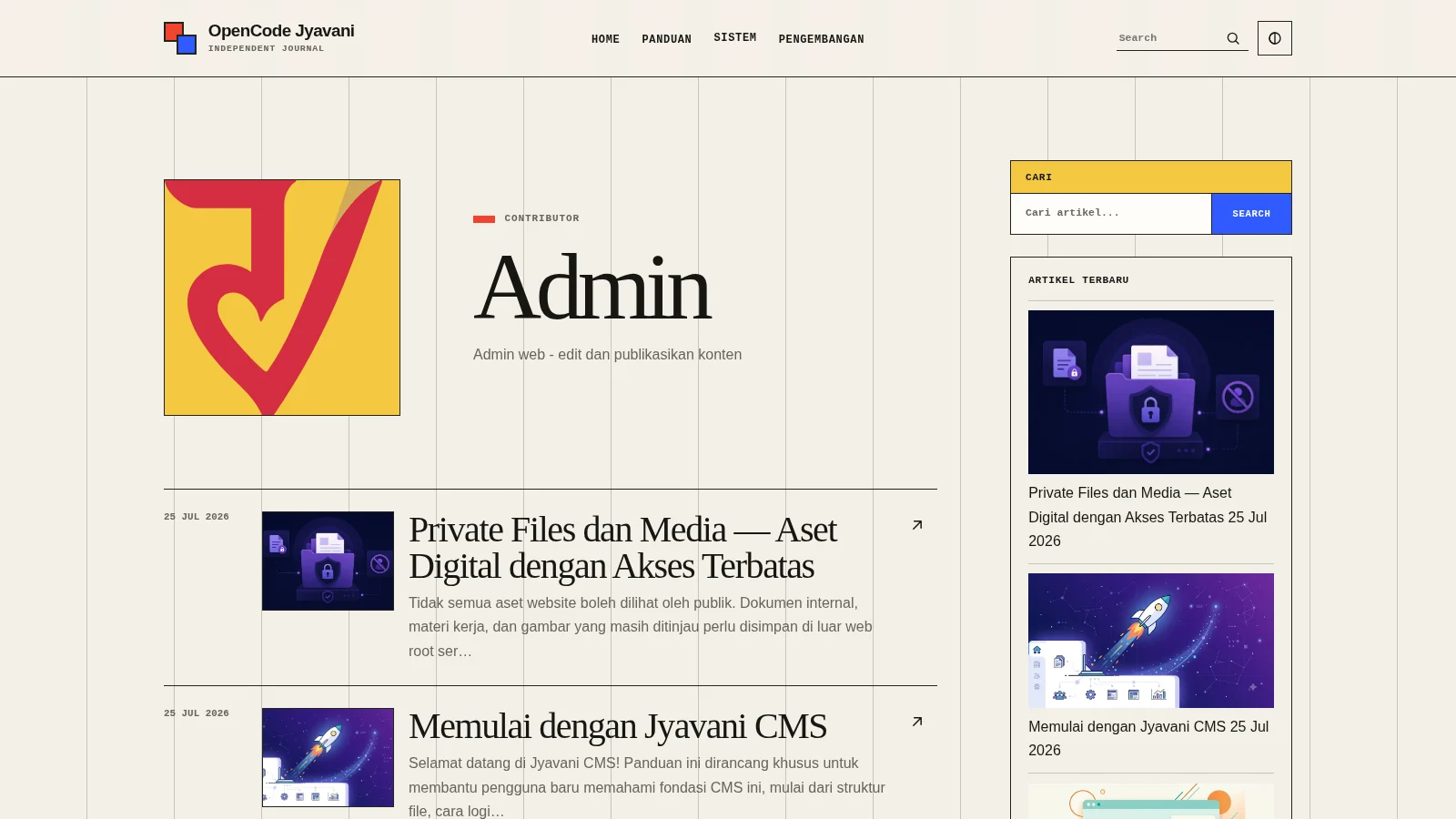 Adam theme author post list on desktop